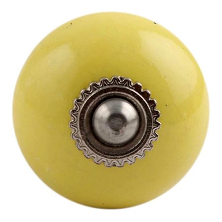 Solid Yellow Silver Fitting Ceramic Knob